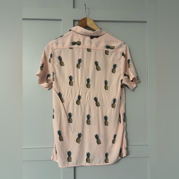 Pineapple Print Pink Viscose Shirt - Picture 3 of 7